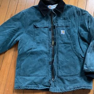 VTG Carhartt C26HTG  Artic quilted lined coat UNion Label w corduroy collar EUC